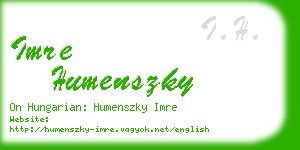 imre humenszky business card